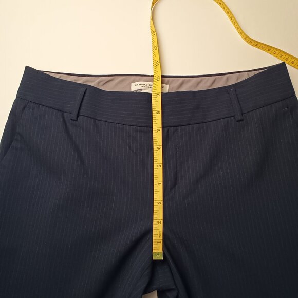 Banana Republic The Martin Fit Pants Stretch Wool Blend Mid Rise Flare Leg Navy - Picture 7 of 9